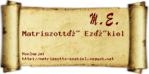 Matriszottó Ezékiel névjegykártya